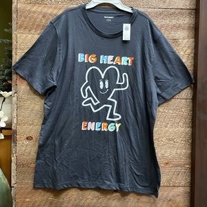 Old Navy Men’s “Big Heart Energy” T-Shirt Dark Gray Large NWT